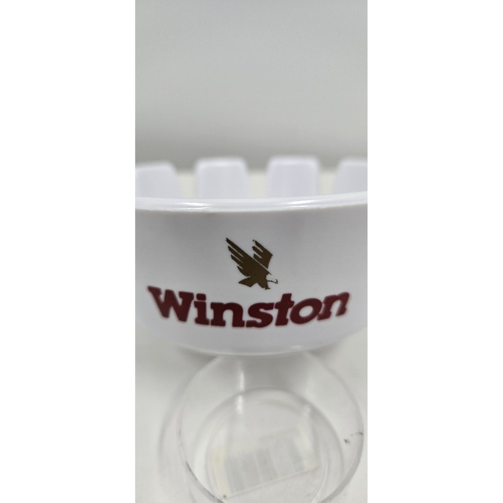 Winston Ashtray White With Red Gold Lettering - NASCAR Vintage Tobacciana - Picture 2 of 4